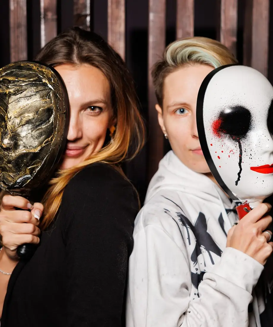 Players in masks at a Mafia game night in Orlando